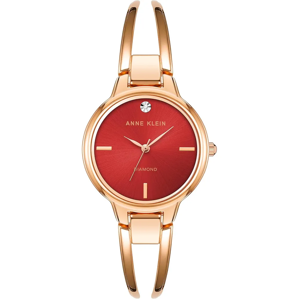 Anne Klein AK/2626PKGB reloj femenino | 30 mm - Oro rosa/Borgoña
