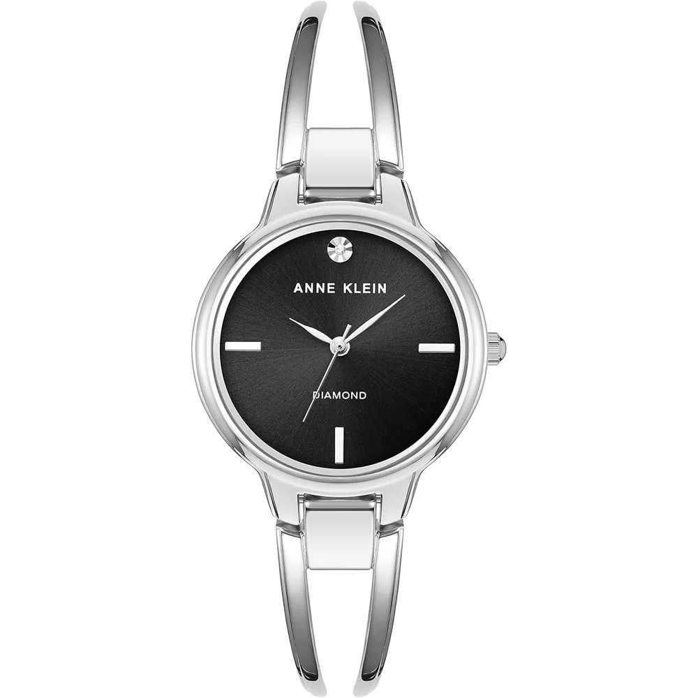 Anne Klein AK/2626PKGB reloj femenino | 30 mm - Plata/Negro