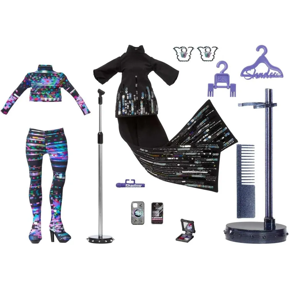 Rainbow High Shadow High Reina Glitch muñeca con accesorios