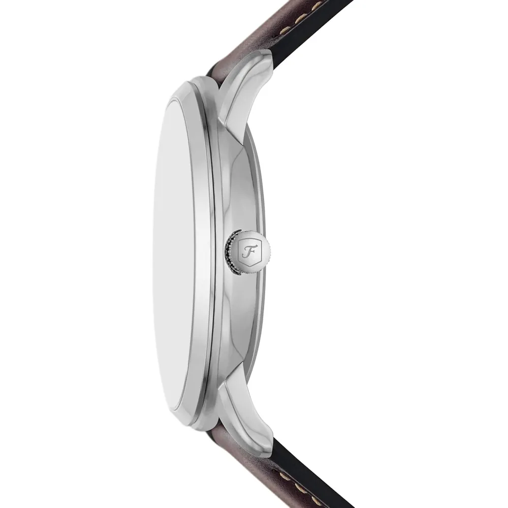 Fossil reloj cronógrafo Neutra de cuarzo para hombre, acero | Blanco/ Marrón