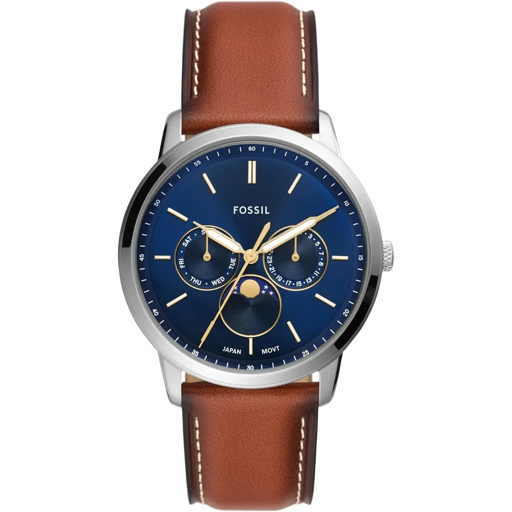 Fossil reloj cronógrafo Neutra de cuarzo para hombre, acero | Marrón/ Azul