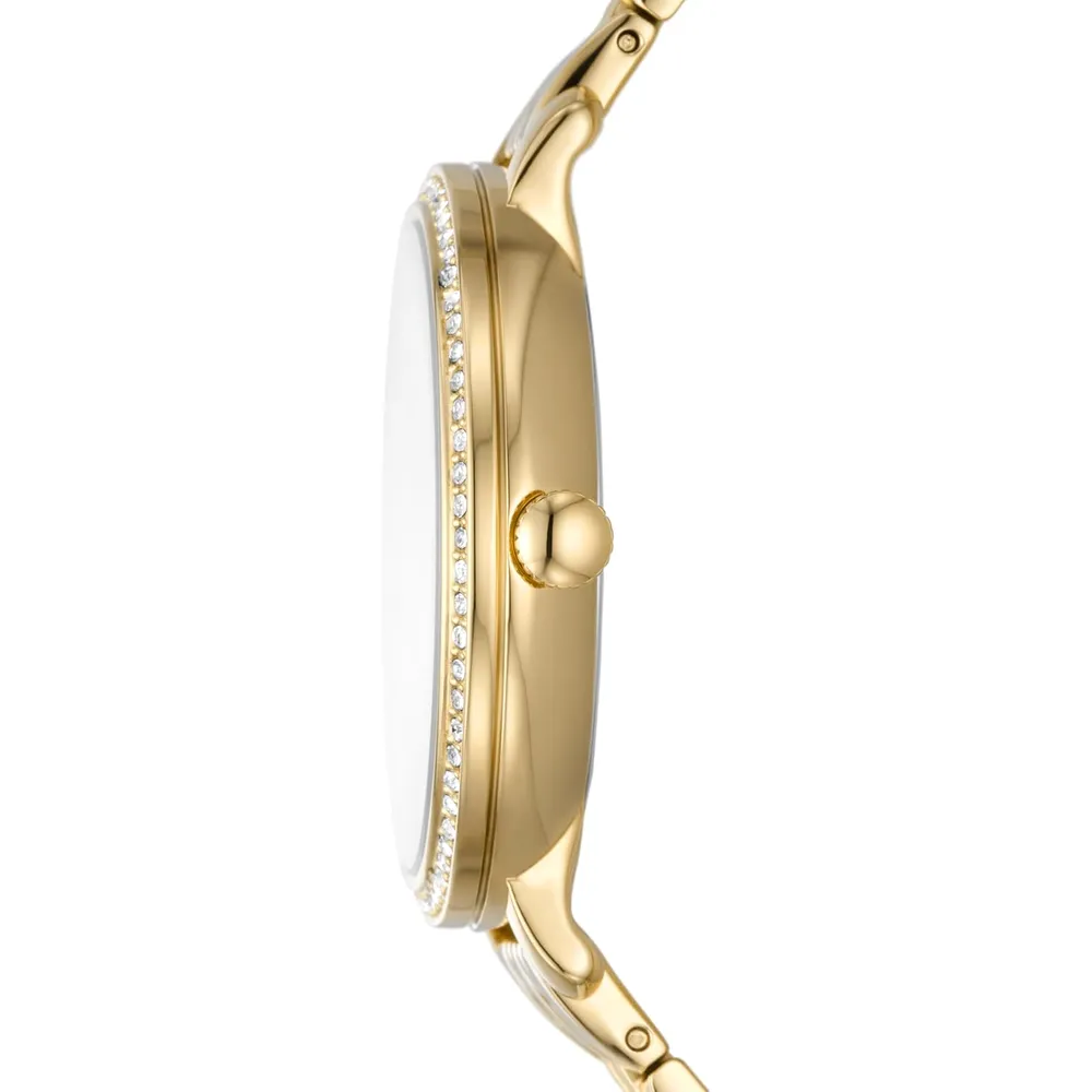 Fossil reloj de cuarzo Jacqueline para mujer, acero y tres agujas | Dorado