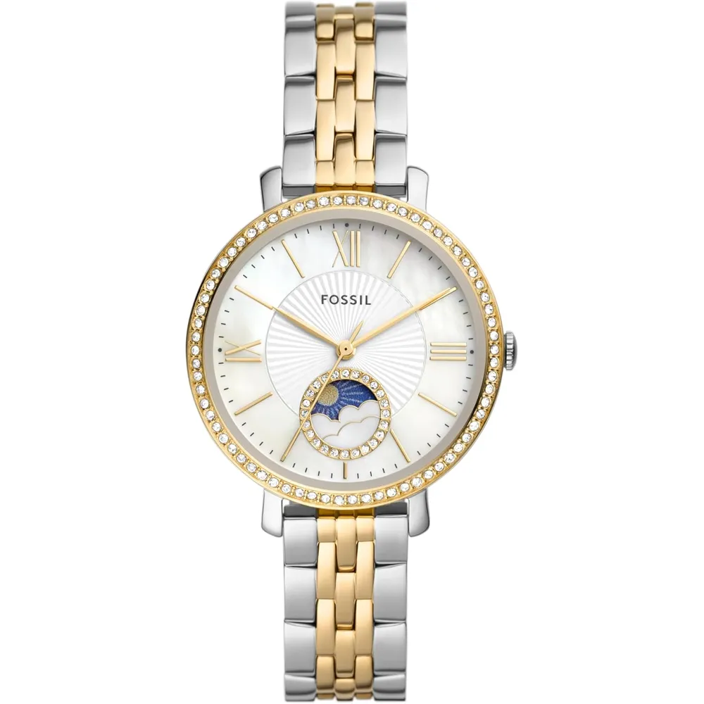 Fossil reloj de cuarzo Jacqueline para mujer, acero | Dorado/ Plateado