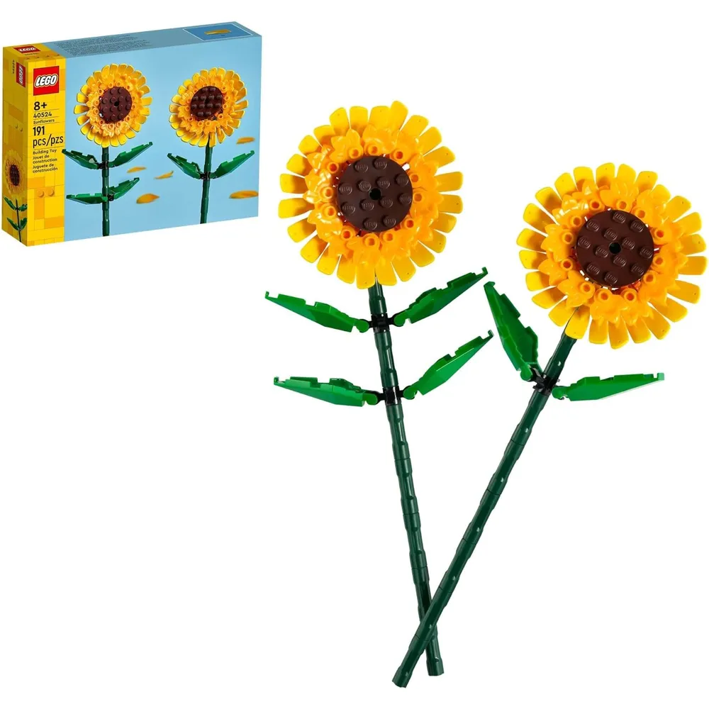 Lego girasoles juguete de construcción con flores artificiales para decoración