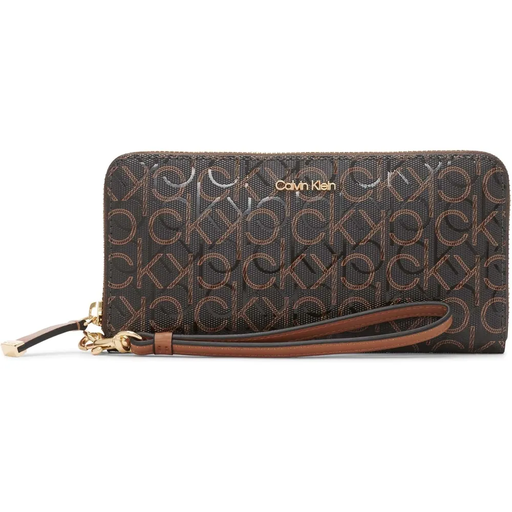 BILLETERA CALVIN KLEIN SAFFIANO MARRÓN MUJER