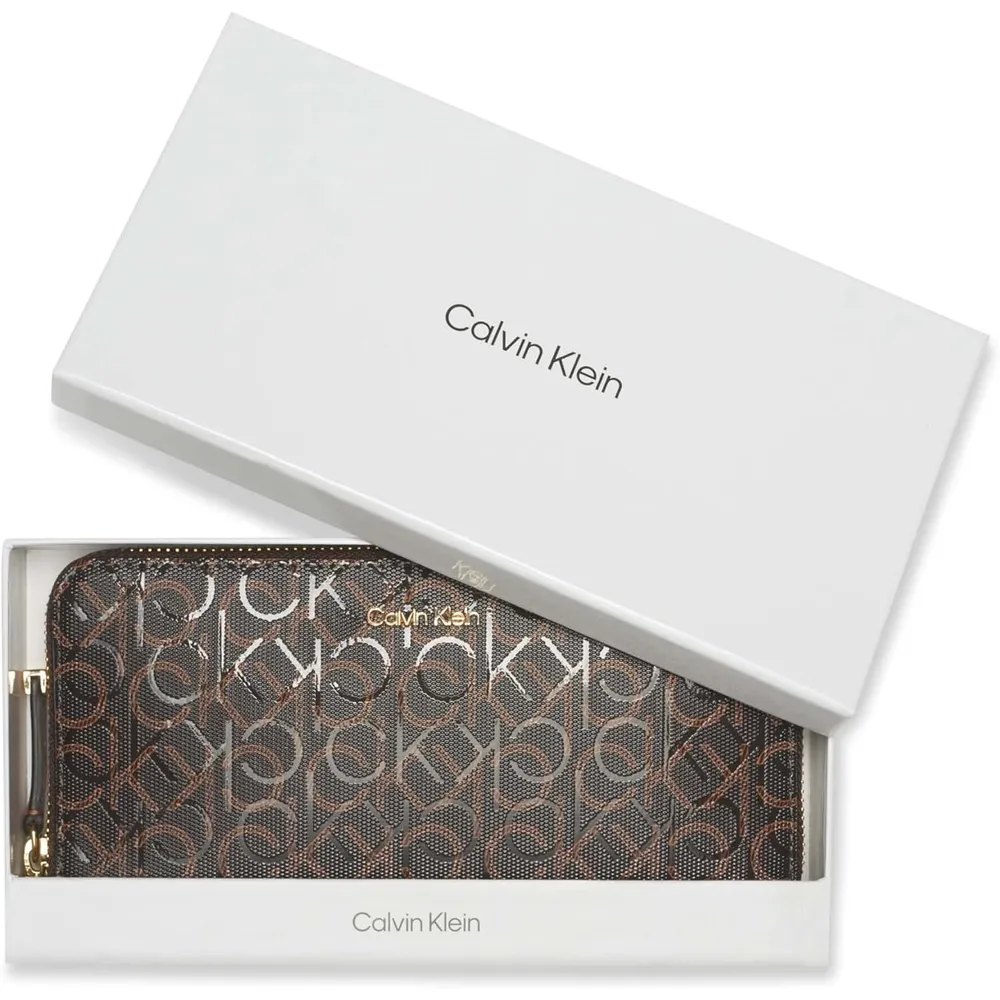 BILLETERA CALVIN KLEIN SAFFIANO MARRÓN MUJER