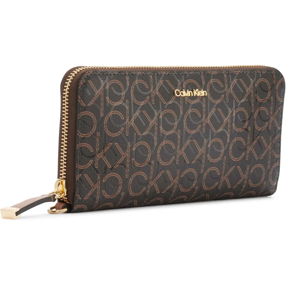 BILLETERA CALVIN KLEIN SAFFIANO MARRÓN MUJER