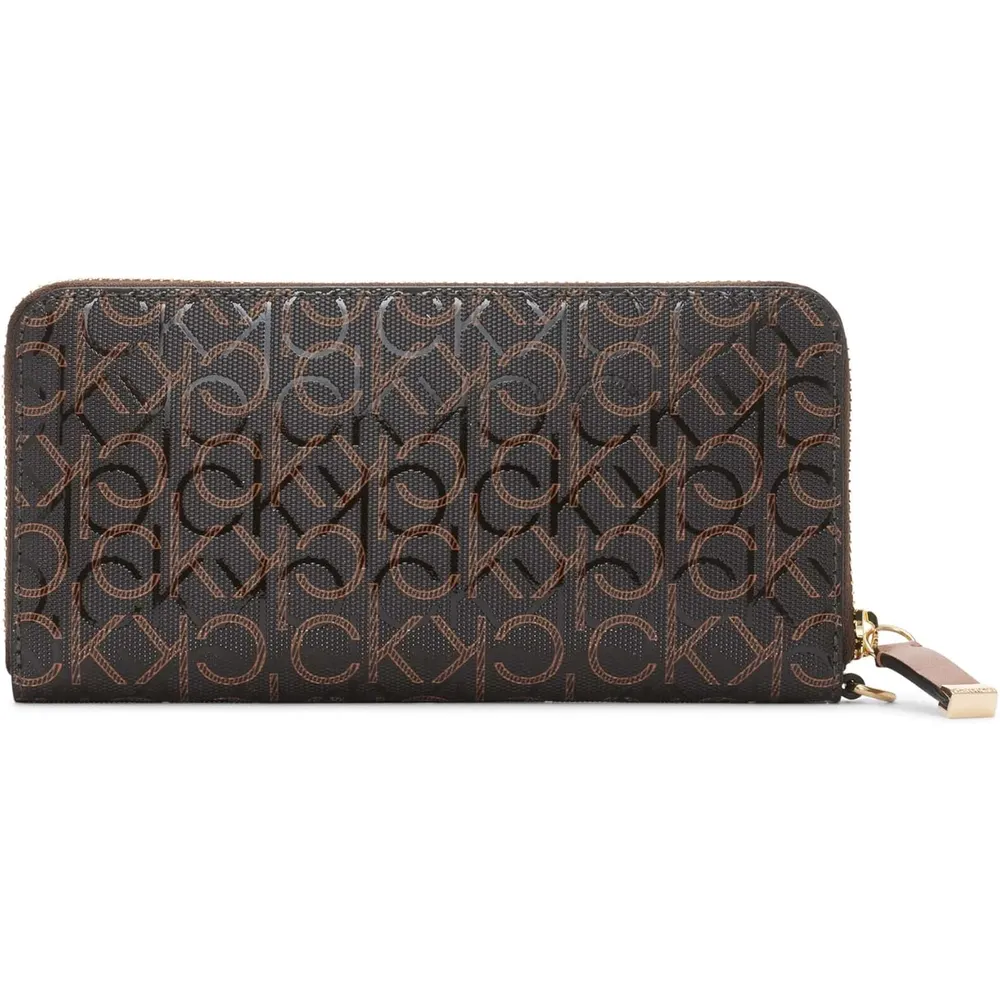 BILLETERA CALVIN KLEIN SAFFIANO MARRÓN MUJER
