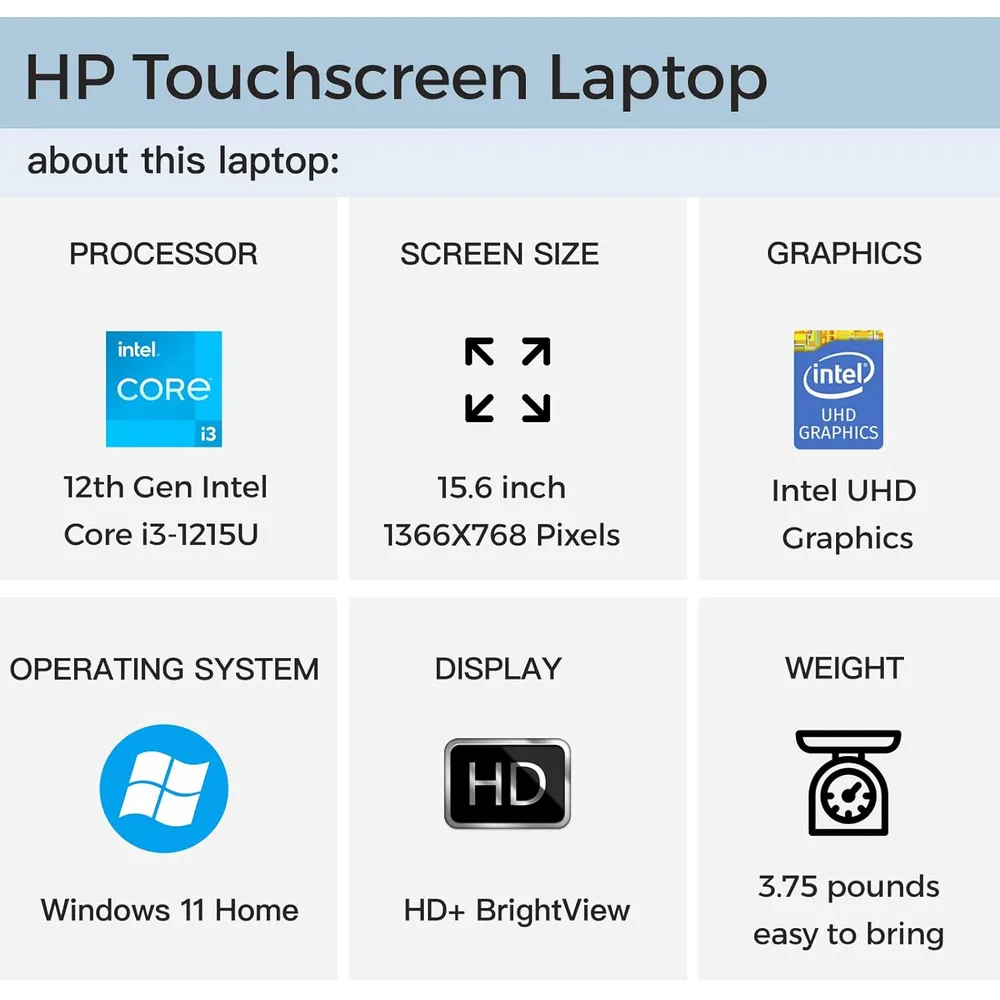 b09qbzqh85_2_webp.webp Laptop HP pantalla táctil 15.6" HD i3-1215U 16GB RAM 512GB SSD | Plateado - Teclado Inglés