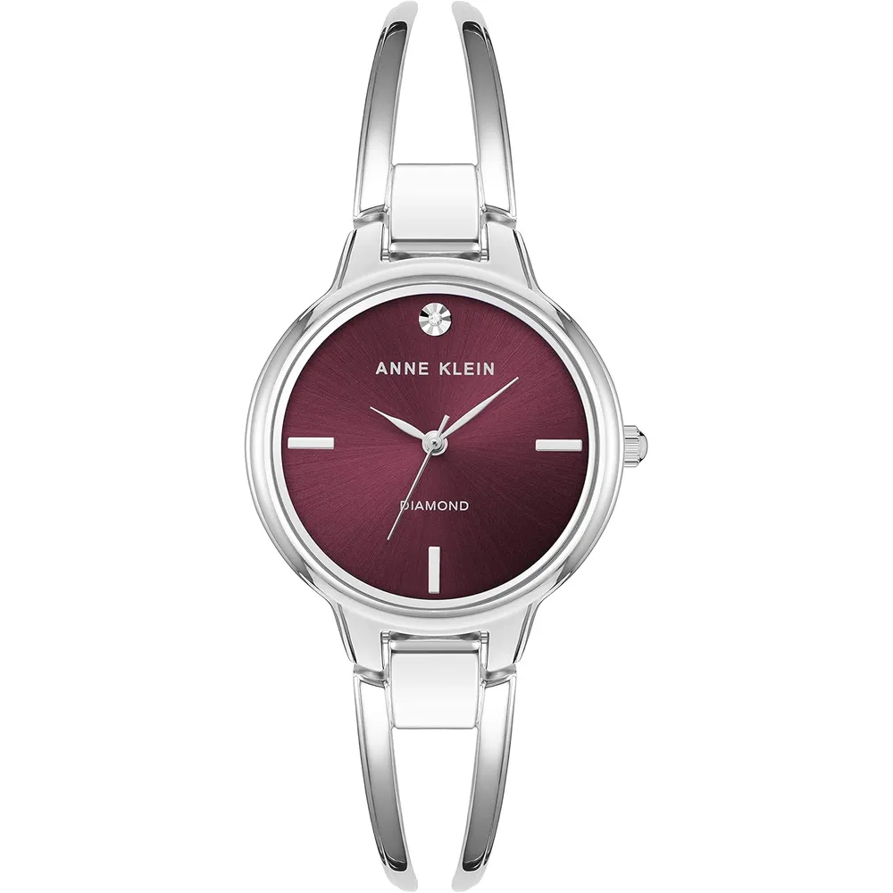 Anne Klein AK/2626PKGB reloj femenino | 30 mm - Borgoña/Plateado