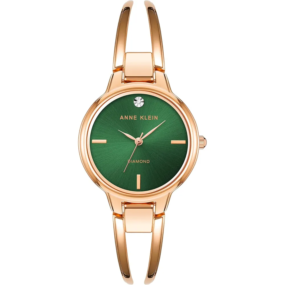 Anne Klein AK/2626PKGB reloj femenino | 30 mm - Oro rosa/verde
