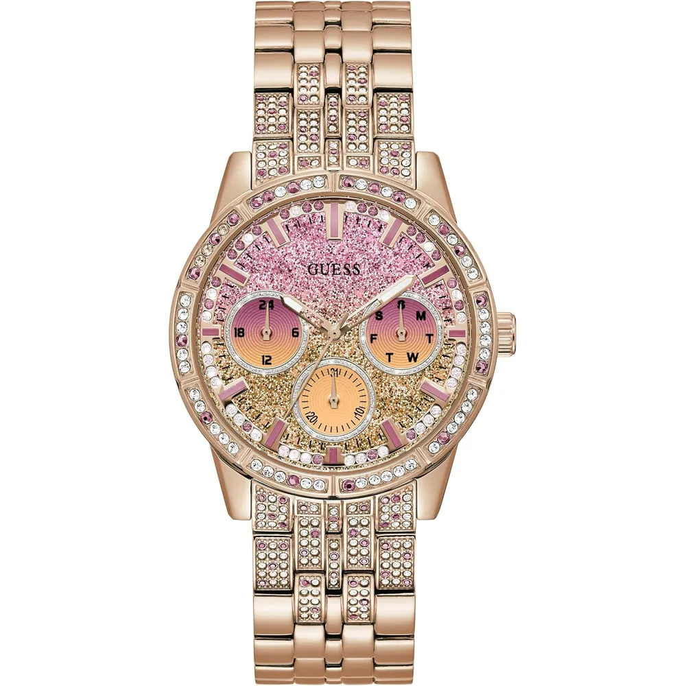 GUESS Reloj deportivo multifunción de cristal duotone | Oro Rosa