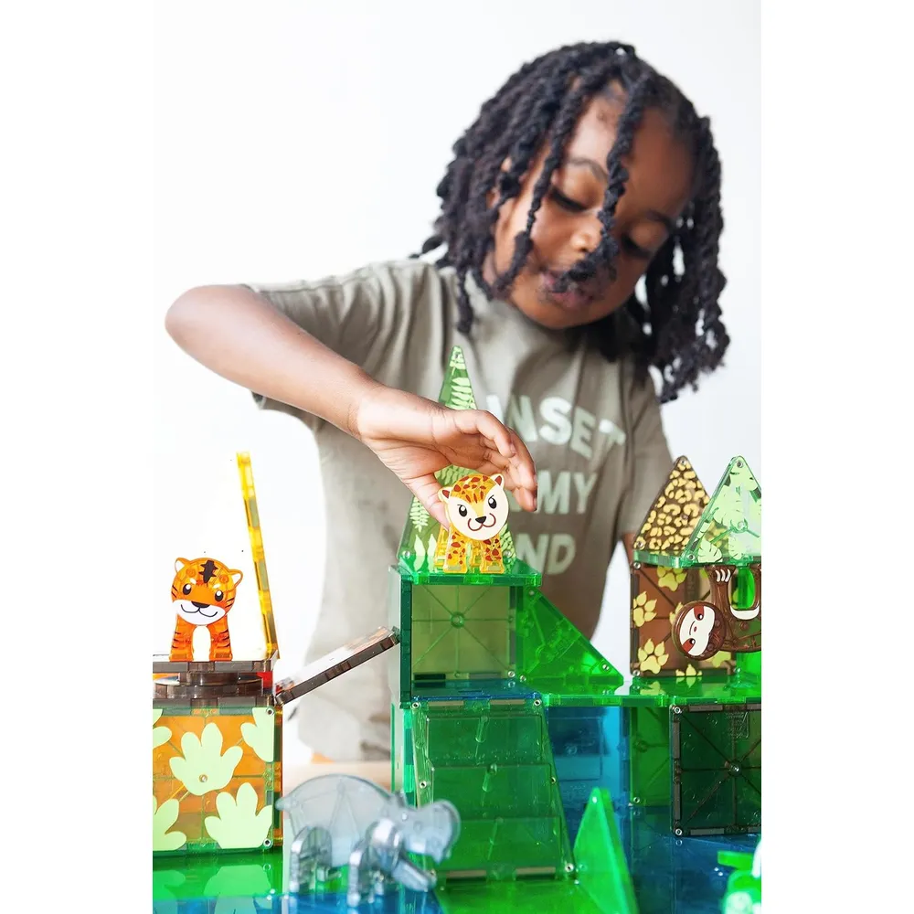 MAGNA-TILES - Animales de la jungla 25-piezas set de construcción magnético