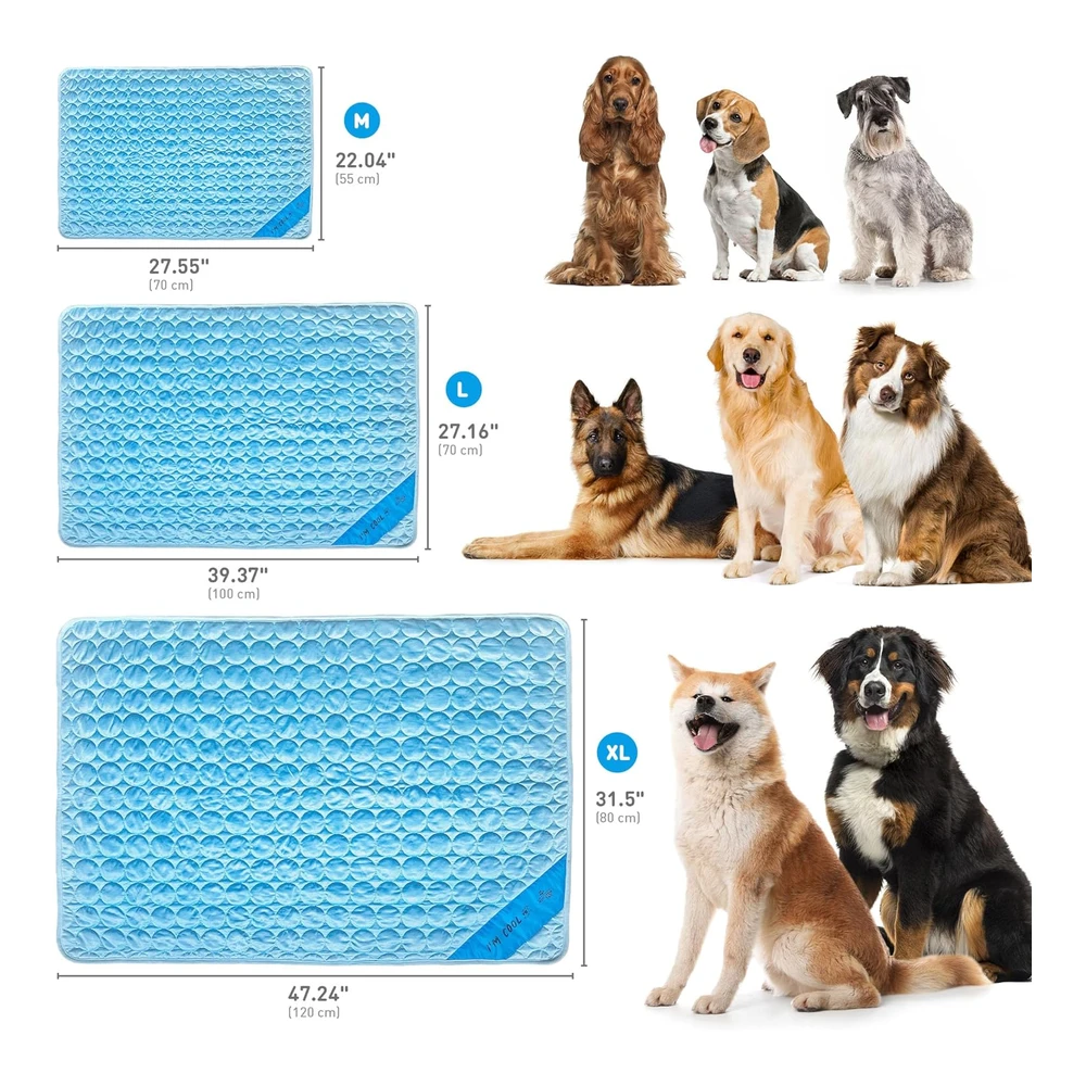 Inspector Tail Alfombrilla de Refrigeración Automática para Perro + Bolsa de Cuerda Gratis / Almohadilla Suave Lavable y Portátil para Mascotas para Interiores O Exteriores / Perfecta Como Manta para Perrera - Sofá - Cama - Piso de Auto