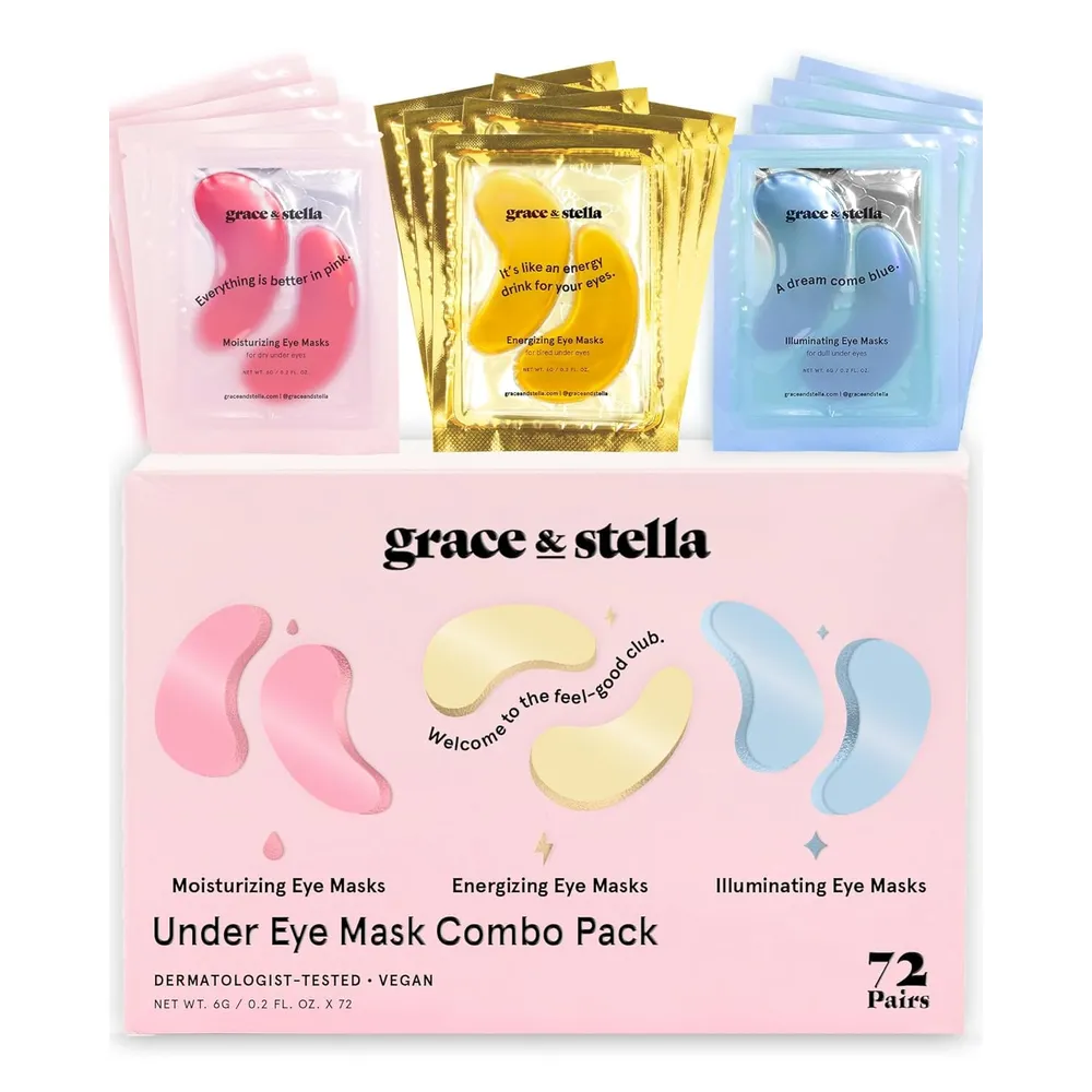Mascarilla contorno de ojos 72 pares Grace & Stella | Dorado / Rosa / Azul