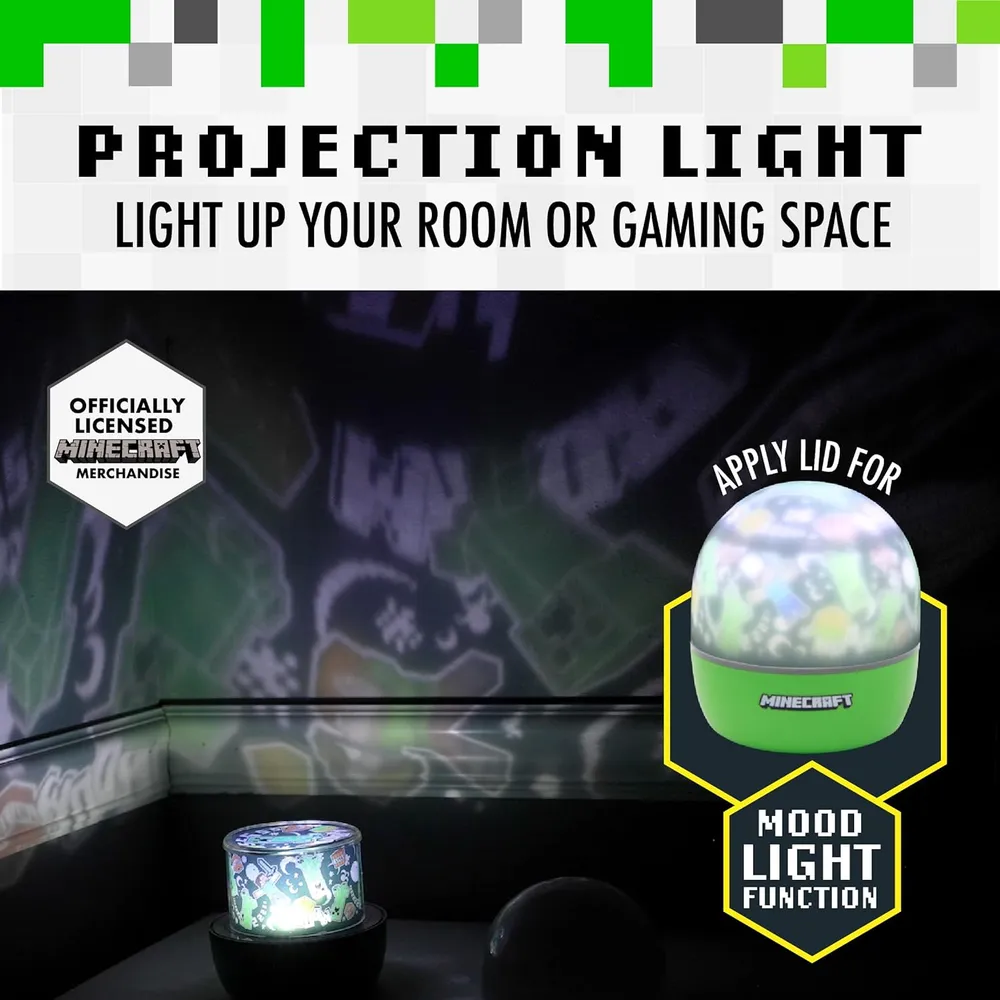 Paladone Minecraft Creeper y Steve, proyector luz nocturna oficial