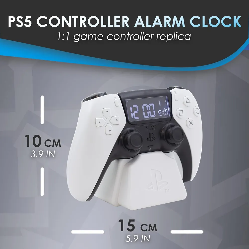 Paladone PlayStation 5, reloj despertador con mando blanco oficial