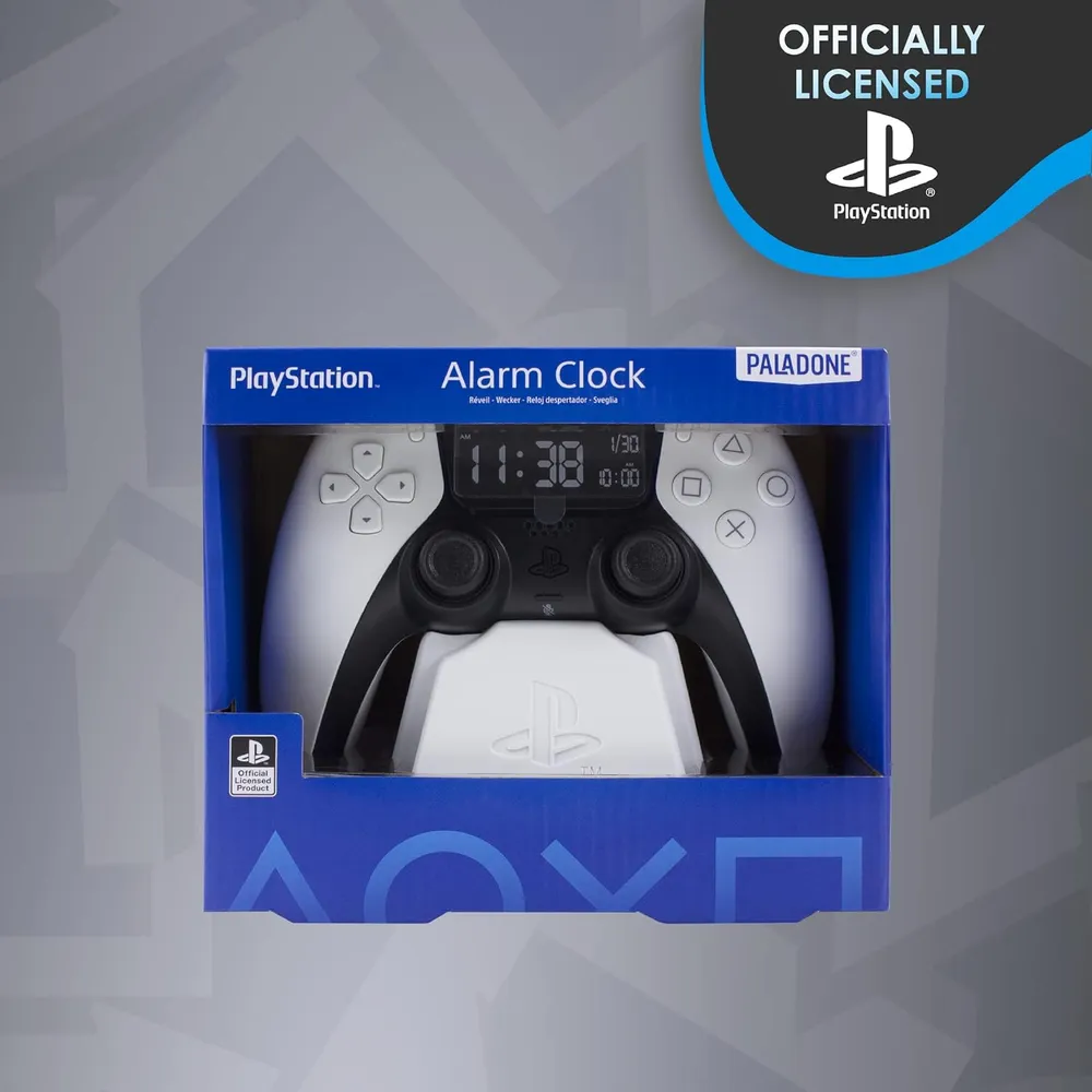 Paladone PlayStation 5, reloj despertador con mando blanco oficial