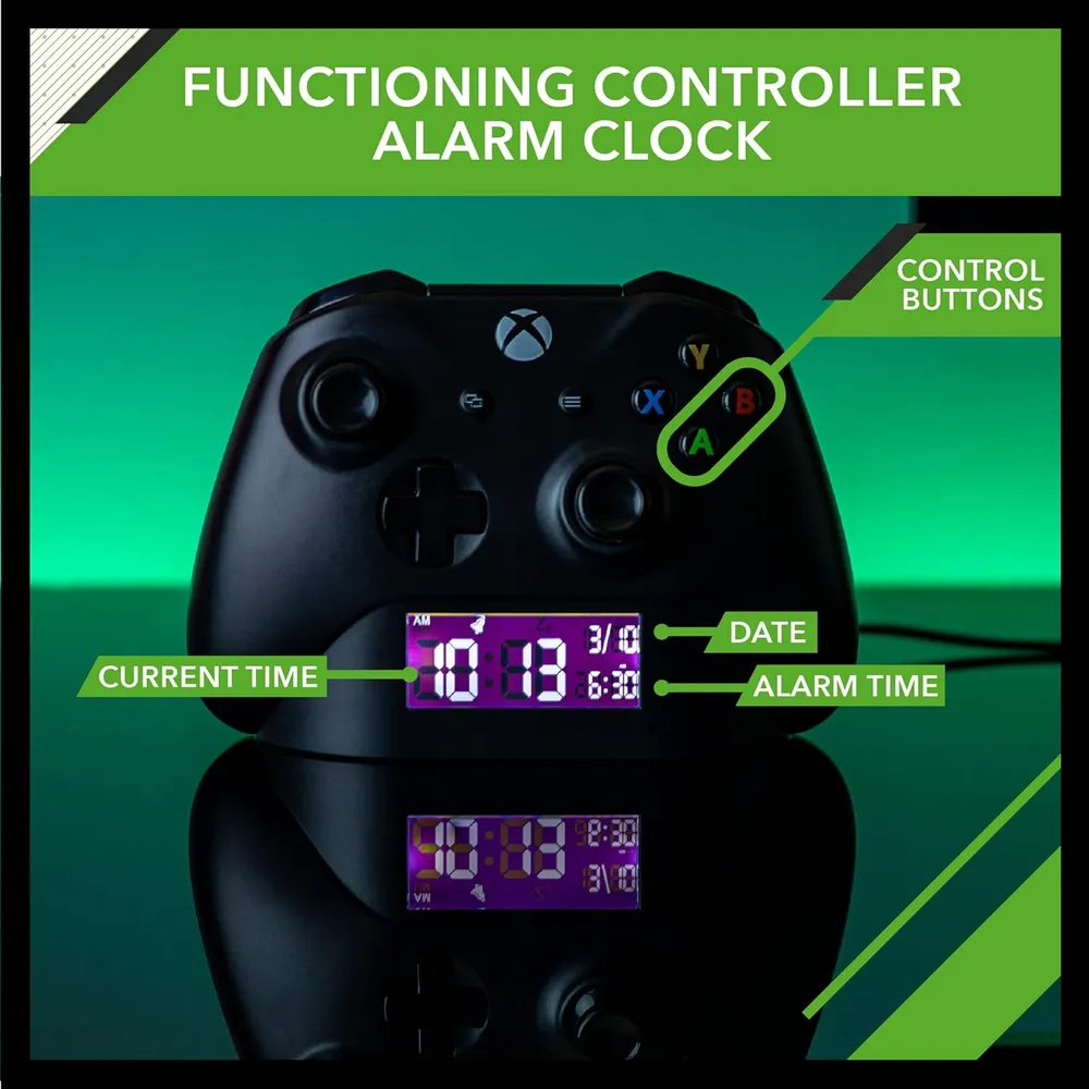 Paladone Xbox, reloj despertador digital con mando negro oficial