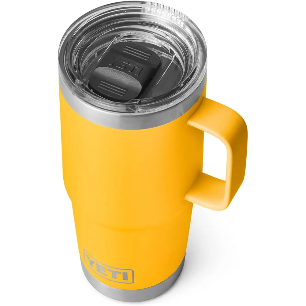 YETI Rambler Vaso de 20 oz de acero inoxidable y tapa Stronghold color amarillo