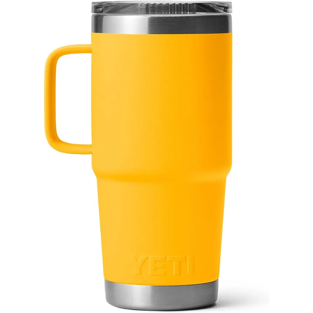 YETI Rambler Vaso de 20 oz de acero inoxidable y tapa Stronghold color amarillo