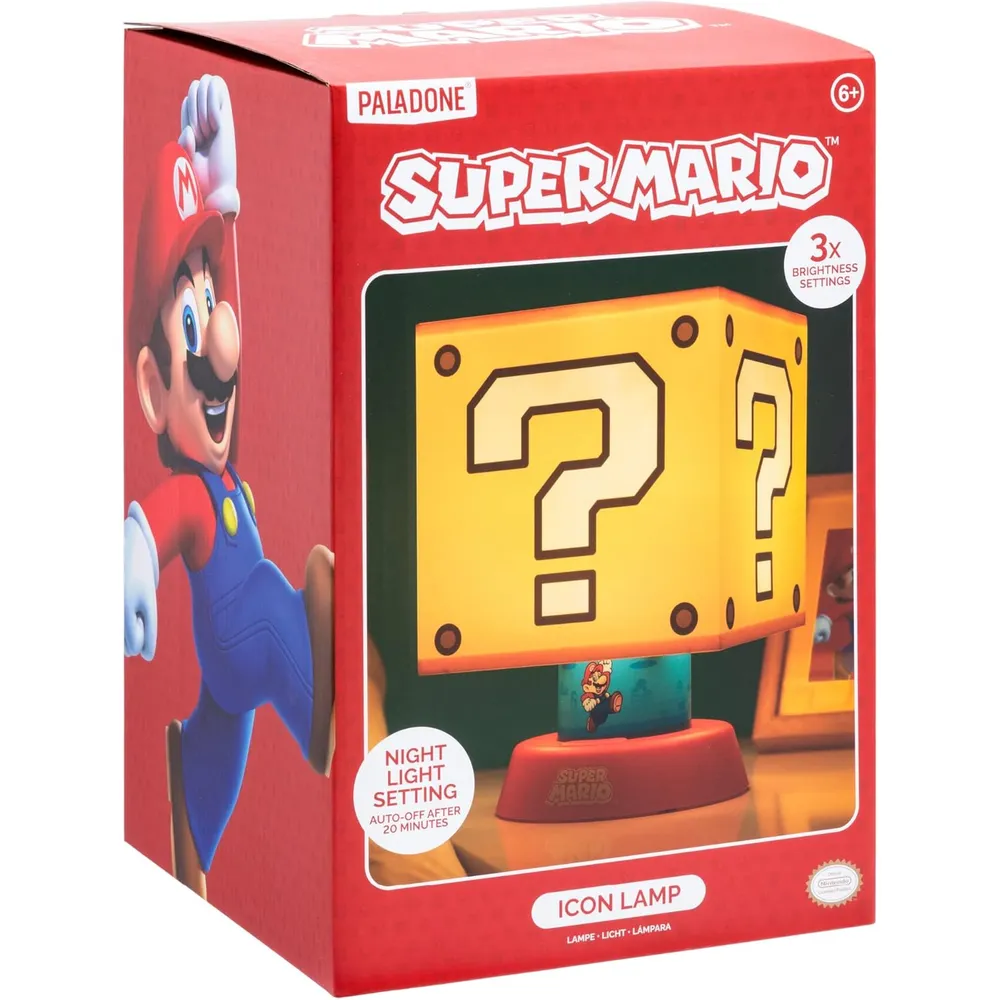 Paladone Super Mario, lámpara icono 3 brillos con apagado automático