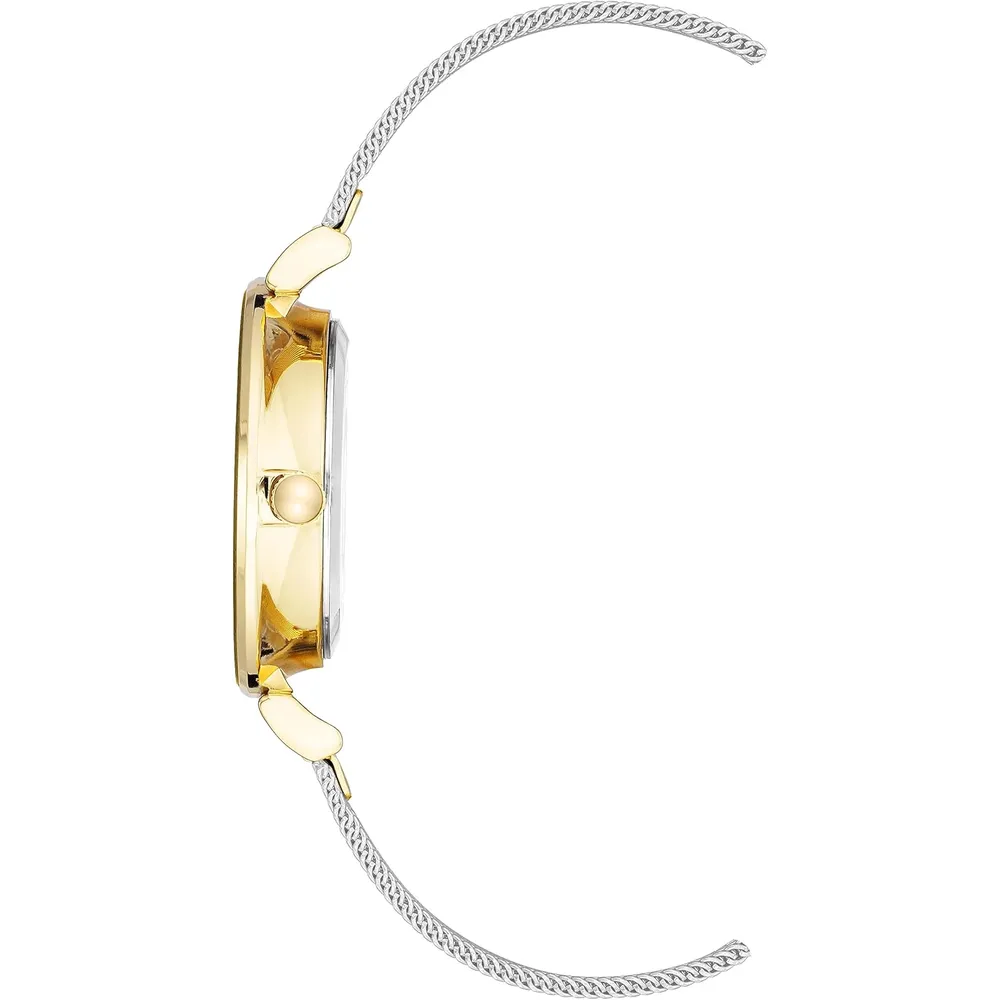Anne Klein AK/3781SVTT reloj femenino brillante con correa tipo malla | 32 mm – Plateado/Dorado - Imagen 3