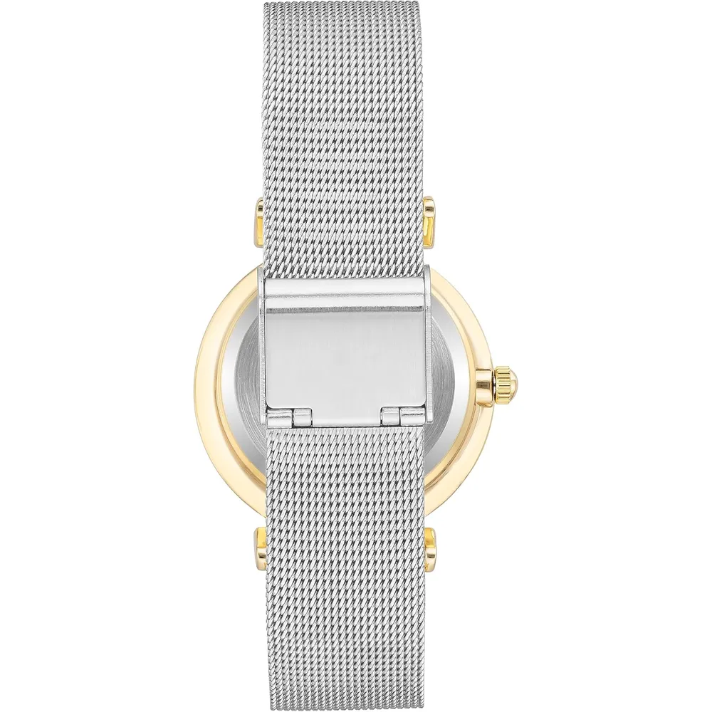 Anne Klein AK/3781SVTT reloj femenino brillante con correa tipo malla | 32 mm – Plateado/Dorado - Imagen 4