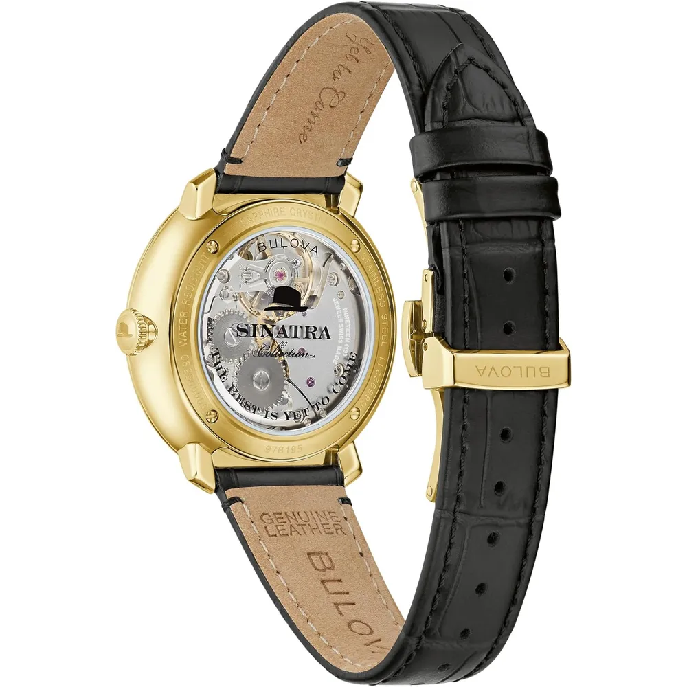 Bulova reloj Frank Sinatra hombre automático 3 agujas fecha, zafiro | Negro