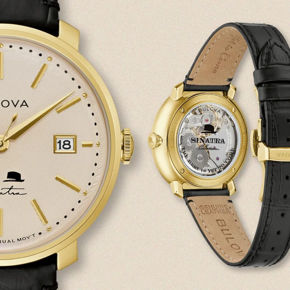 Bulova reloj Frank Sinatra hombre automático 3 agujas fecha, zafiro | Negro