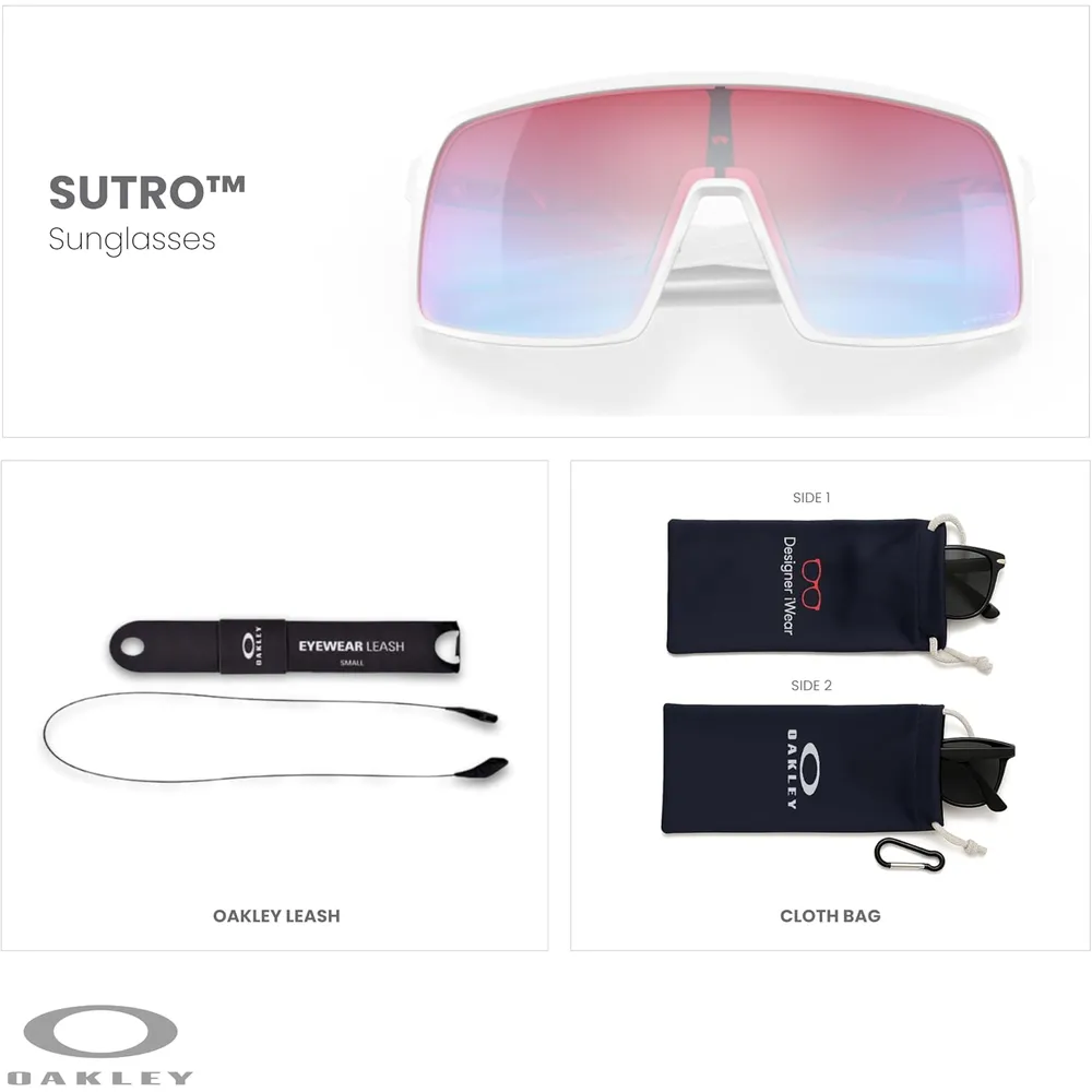 Oakley Sutro Shield OO9406 Gafas de sol para hombre | Polished White / Prizm Snow Sapphire