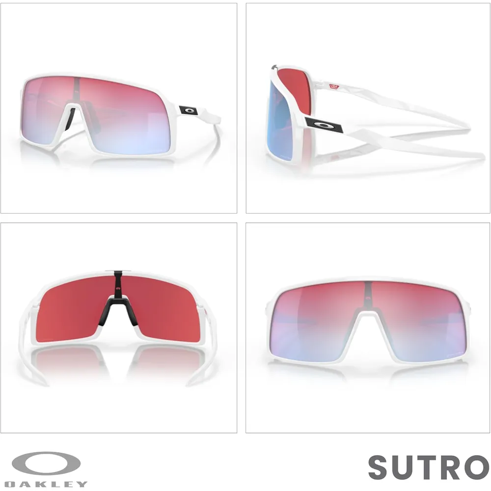 Oakley Sutro Shield OO9406 Gafas de sol para hombre | Polished White / Prizm Snow Sapphire
