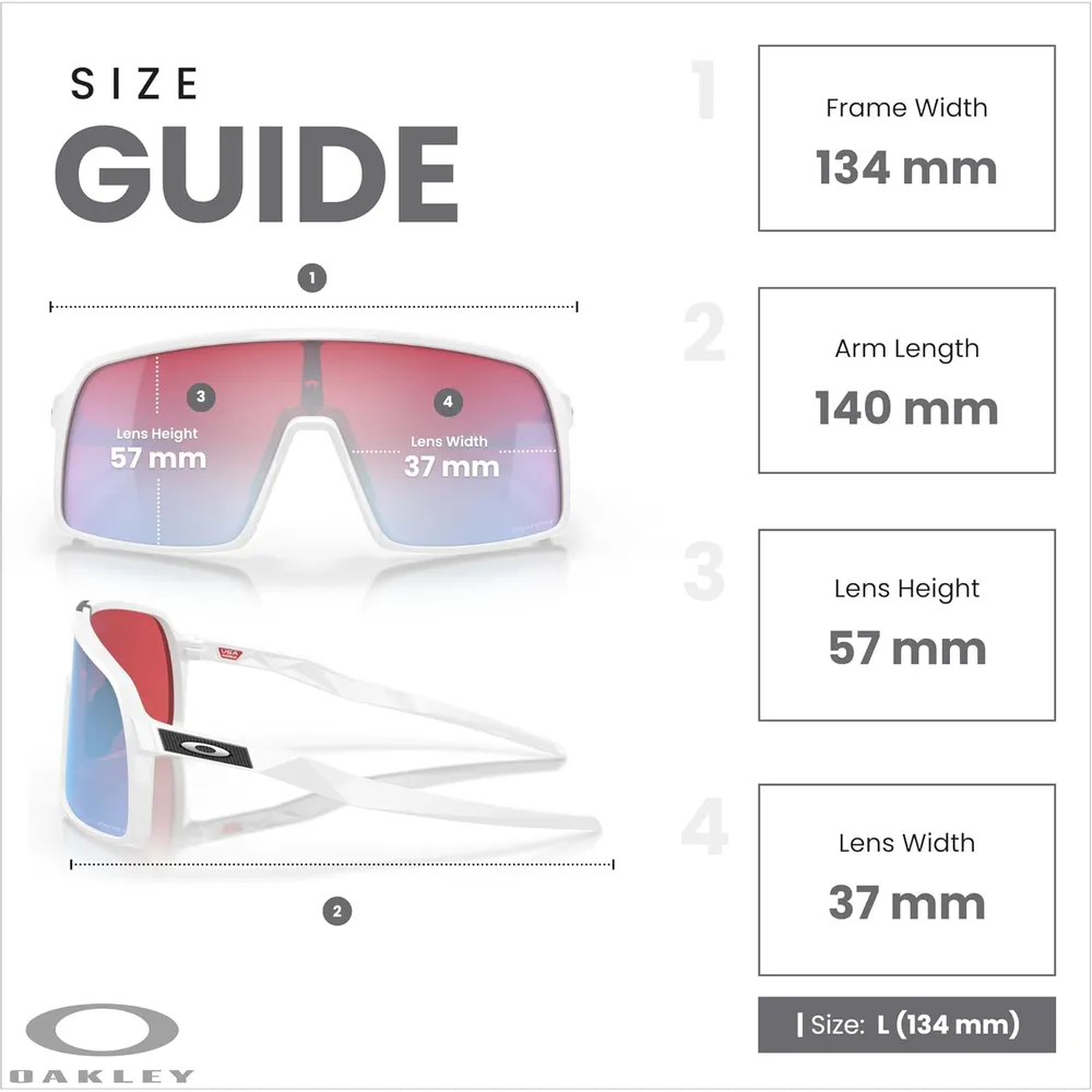 Oakley Sutro Shield OO9406 Gafas de sol para hombre | Polished White / Prizm Snow Sapphire