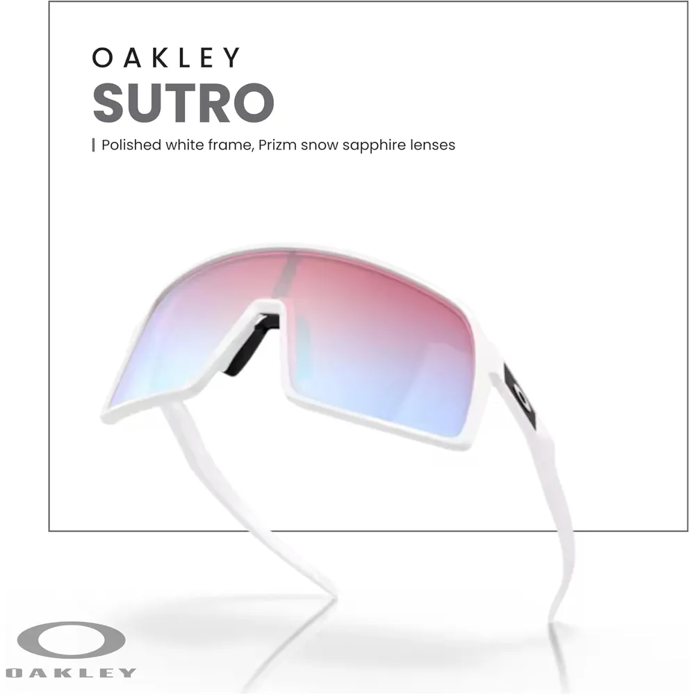 Oakley Sutro Shield OO9406 Gafas de sol para hombre | Polished White / Prizm Snow Sapphire