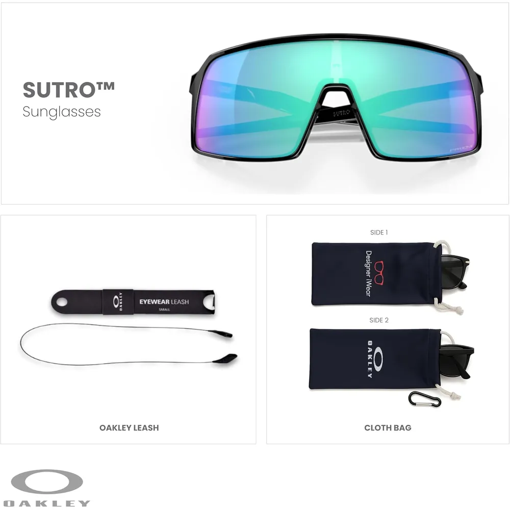 Oakley Sutro Shield OO9406 Gafas de sol para hombre | Polished Black / Prizm Sapphire