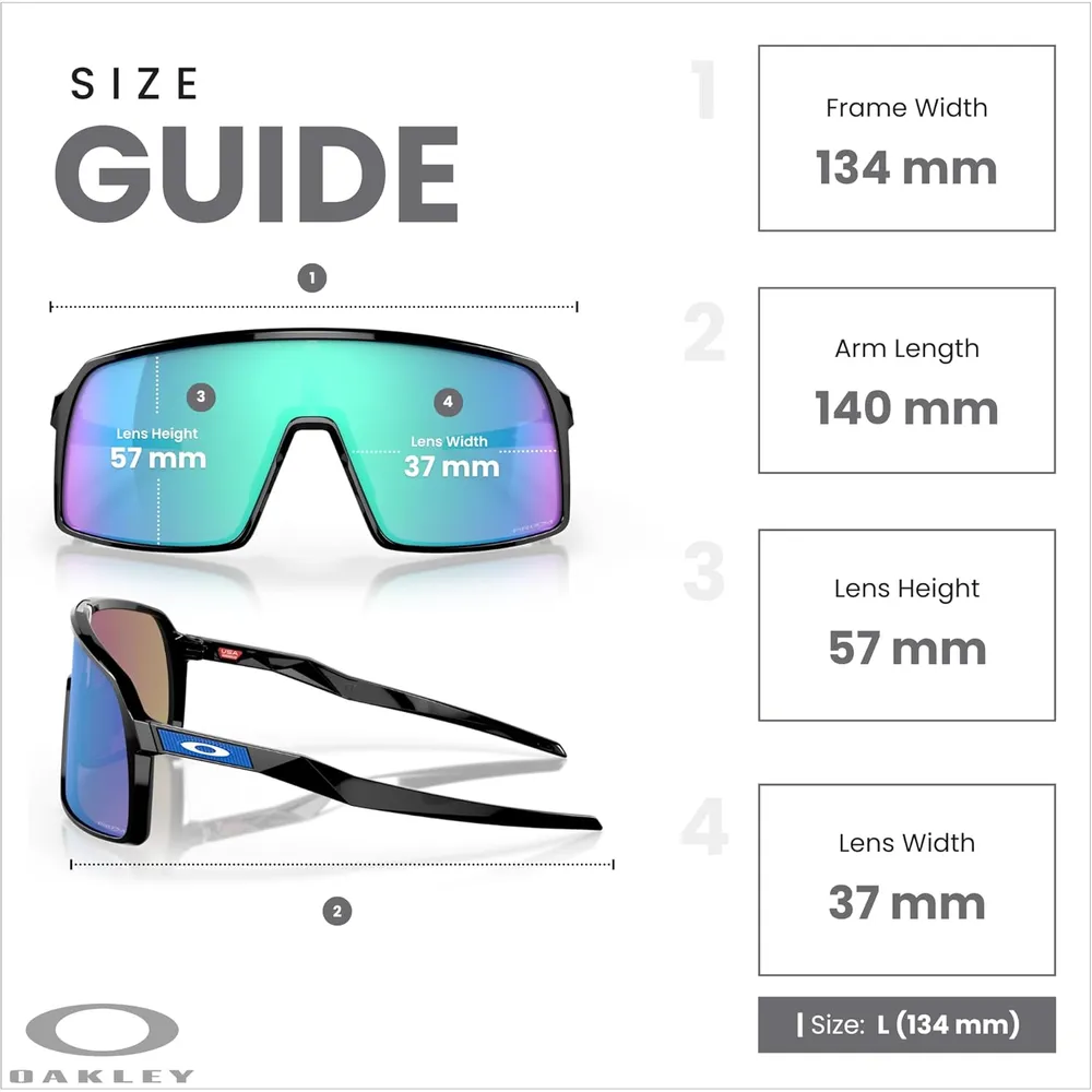 Oakley Sutro Shield OO9406 Gafas de sol para hombre | Polished Black / Prizm Sapphire