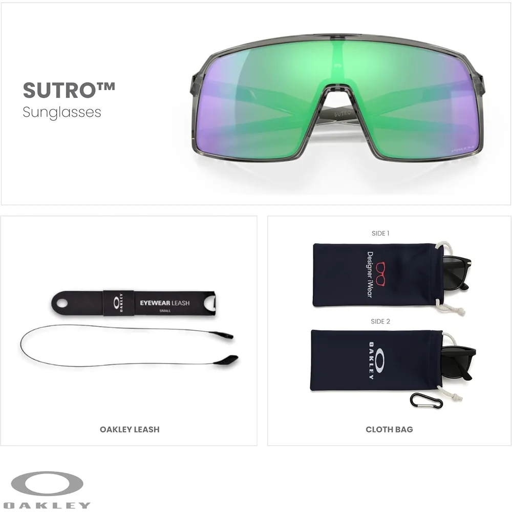Oakley Sutro Shield OO9406 Gafas de sol para hombre | Grey Ink / Prizm Road Jade