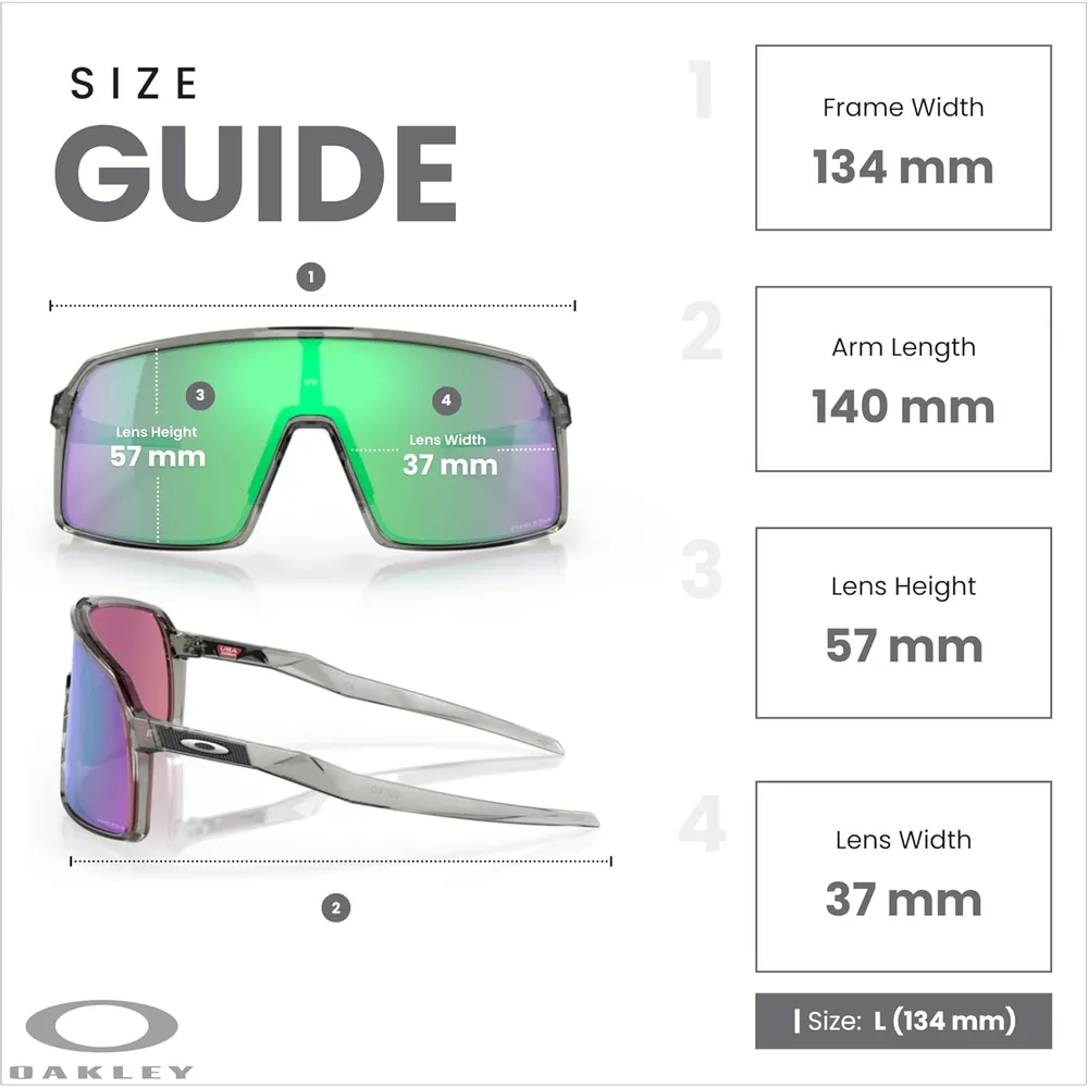 Oakley Sutro Shield OO9406 Gafas de sol para hombre | Grey Ink / Prizm Road Jade