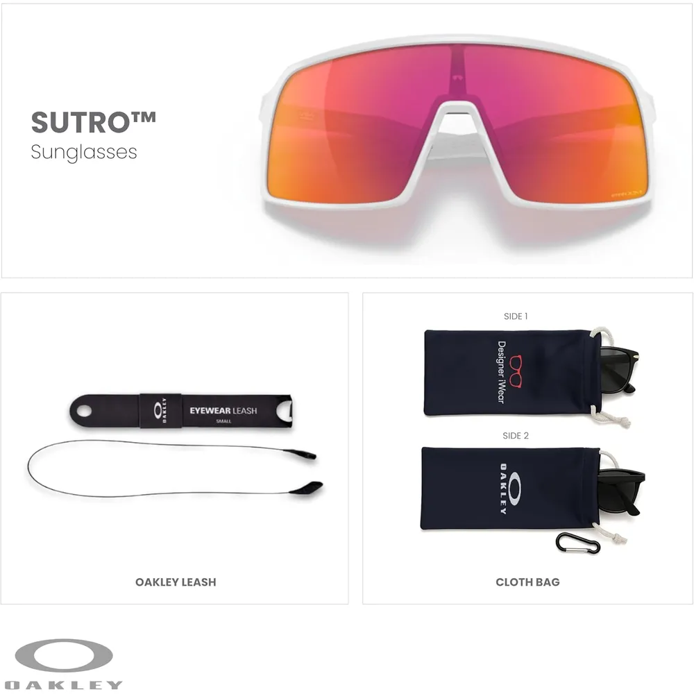 Oakley Sutro OO9406 Shield Gafas de sol para hombre | Polished White / Prizm Field