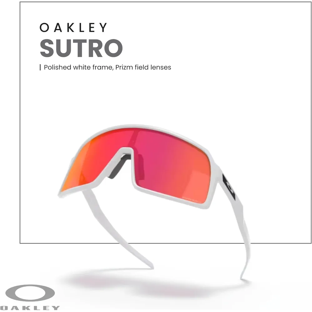 Oakley Sutro OO9406 Shield Gafas de sol para hombre | Polished White / Prizm Field