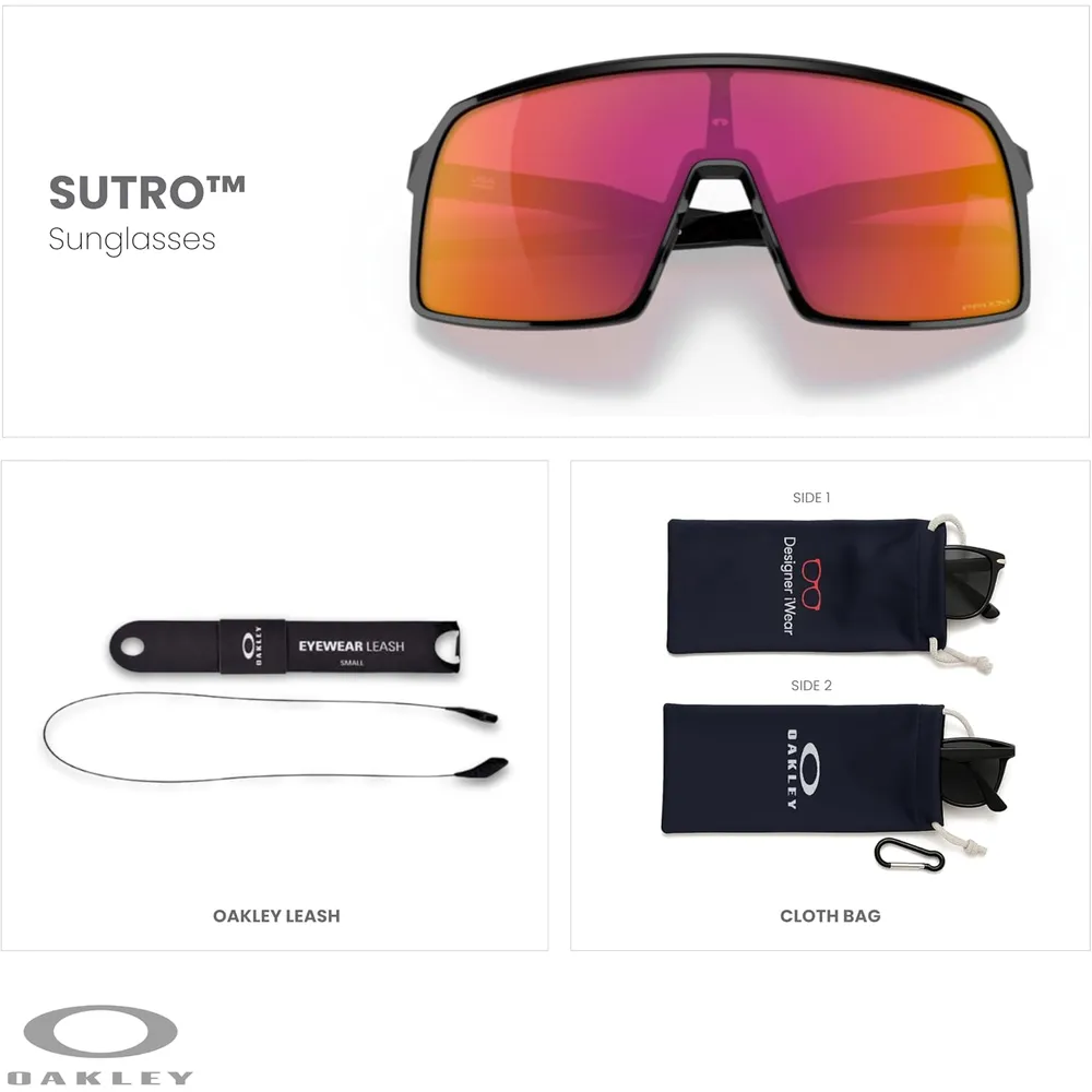 Oakley Sutro OO9406 Shield Gafas de sol para hombre | Polished Black / Prizm Field