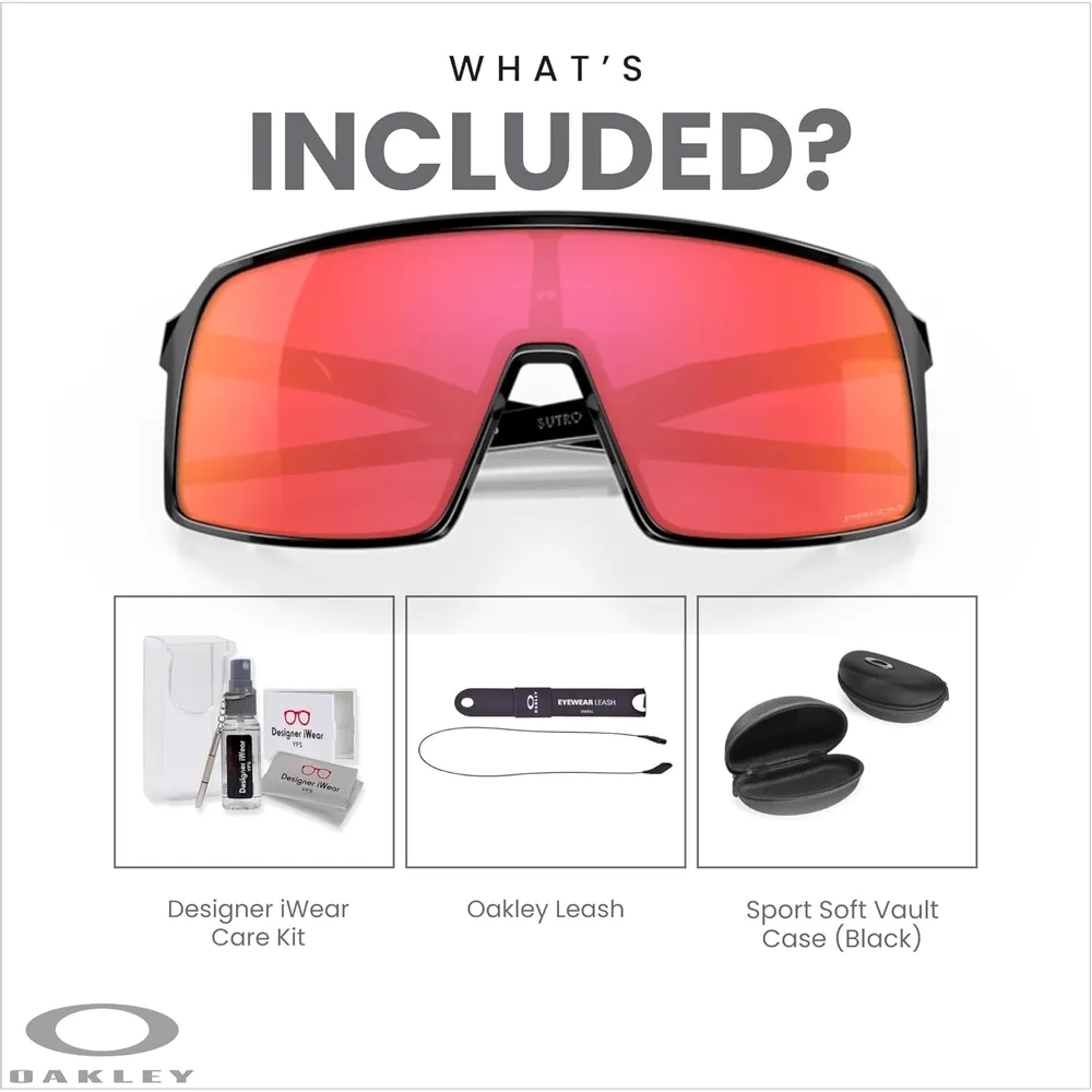 Oakley Sutro OO9406 Shield Gafas de sol para hombre | Polished Black / Prizm Snow Torch Iridium