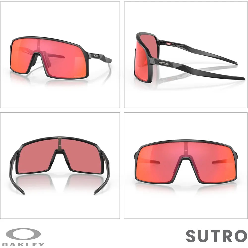 Oakley Sutro OO9406 Shield Gafas de sol para hombre | Matte Black / Prizm Trail Torch