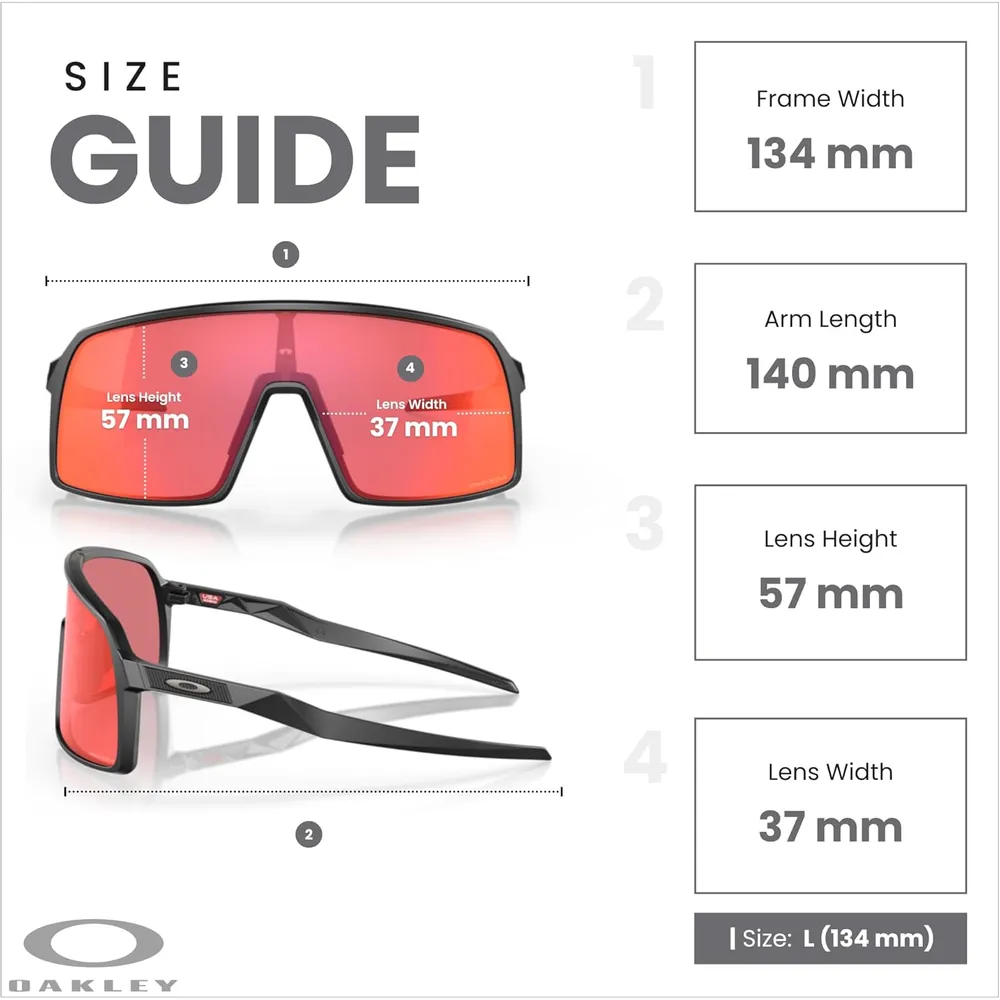 Oakley Sutro OO9406 Shield Gafas de sol para hombre | Matte Black / Prizm Trail Torch