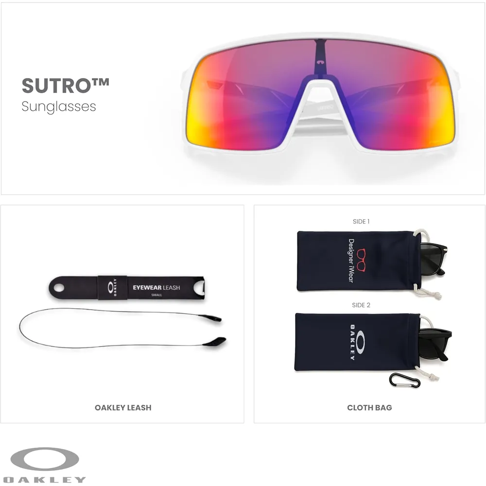 Oakley Sutro OO9406 Shield Gafas de sol para hombre | Matte White / Prizm Road