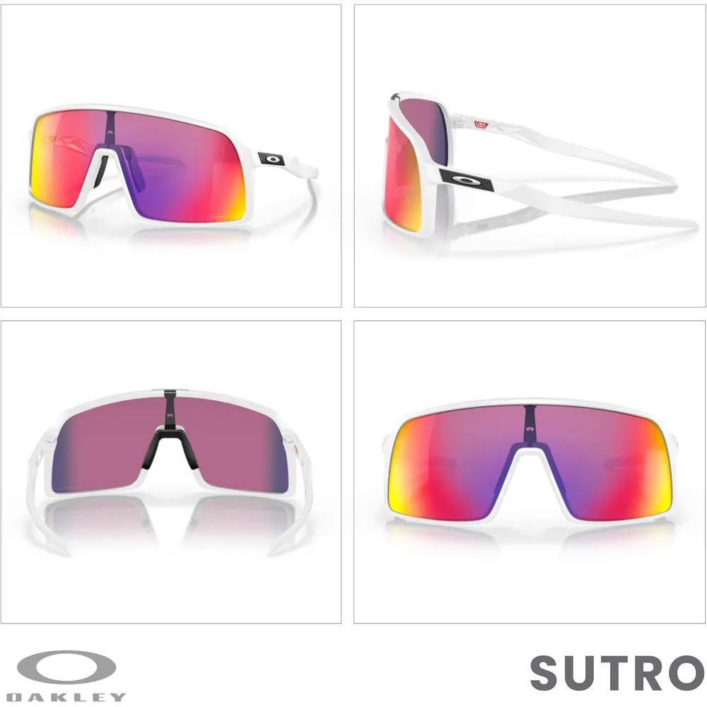 Oakley Sutro OO9406 Shield Gafas de sol para hombre | Matte White / Prizm Road