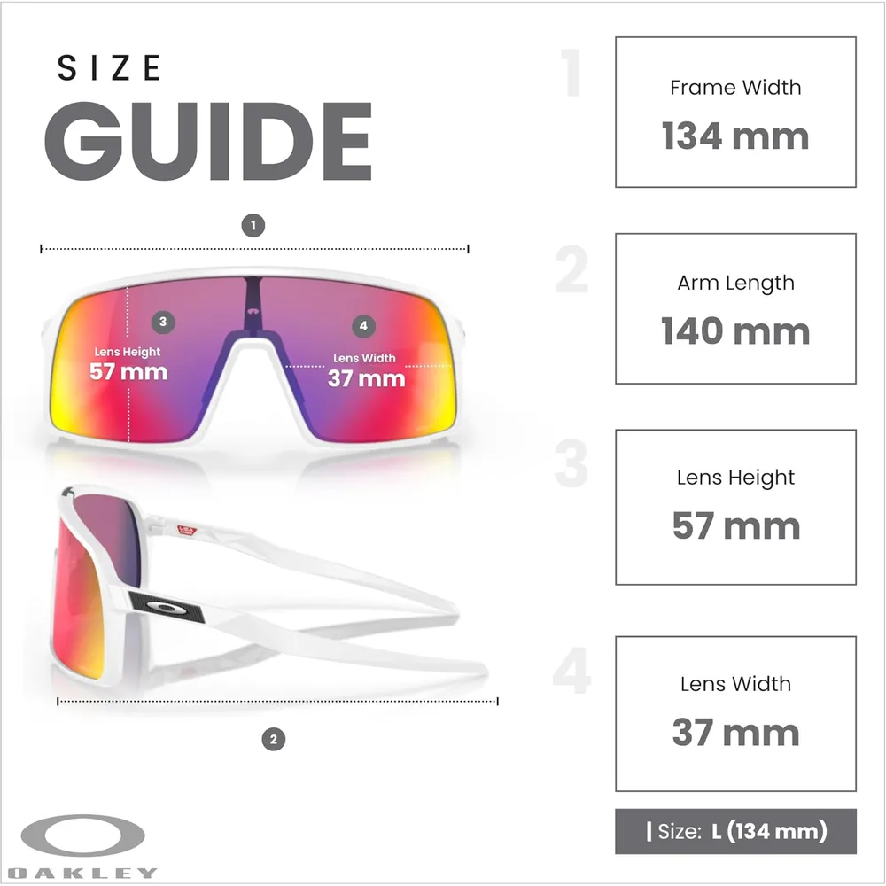 Oakley Sutro OO9406 Shield Gafas de sol para hombre | Matte White / Prizm Road