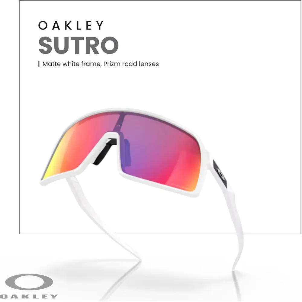 Oakley Sutro OO9406 Shield Gafas de sol para hombre | Matte White / Prizm Road