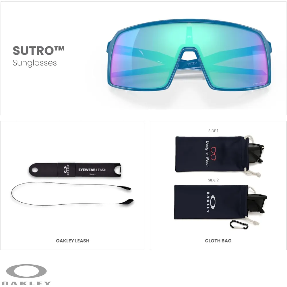 Oakley Sutro OO9406 Shield Gafas de sol para hombre | Sky Blue / Prizm Sapphire