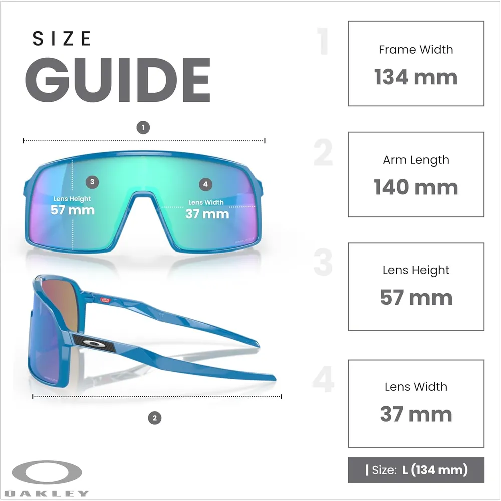 Oakley Sutro OO9406 Shield Gafas de sol para hombre | Sky Blue / Prizm Sapphire